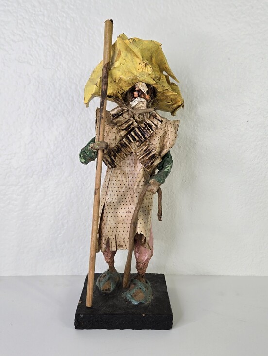 Vintage Other - VTG Mexican Folk Art Paper Mache Figurine Viejito Old Man Peasant Handmade 12"